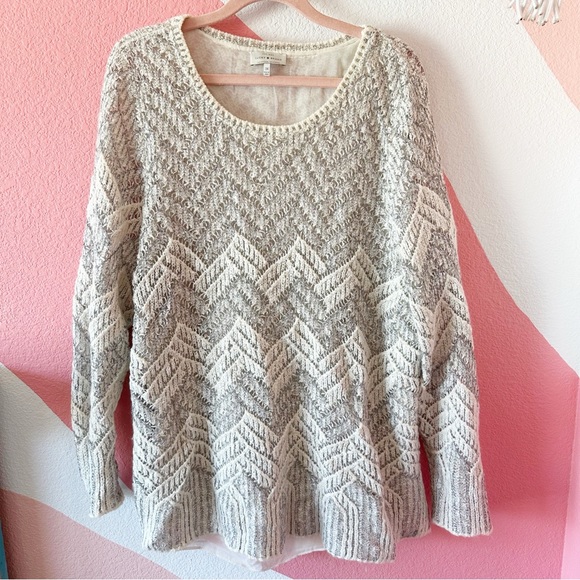 Lucky Brand Chevron Metallic Sweater 3X - Picture 2 of 10